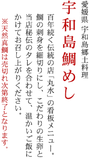 宇和島郷土料理 宇和島鯛めし/松山 愛媛 道後